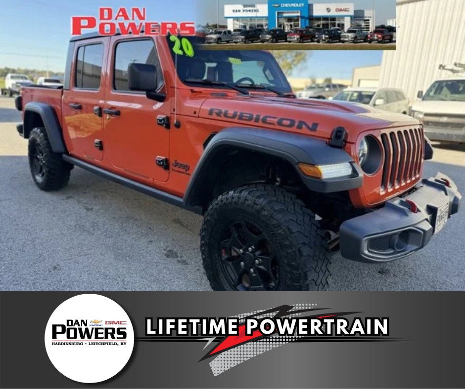 2020 Jeep Gladiator Rubicon in Orange — front three-quarter view