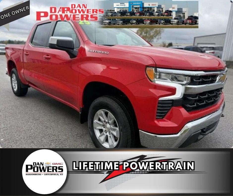 2025 Chevrolet Silverado 1500 LT in Red Hot — front three-quarter view