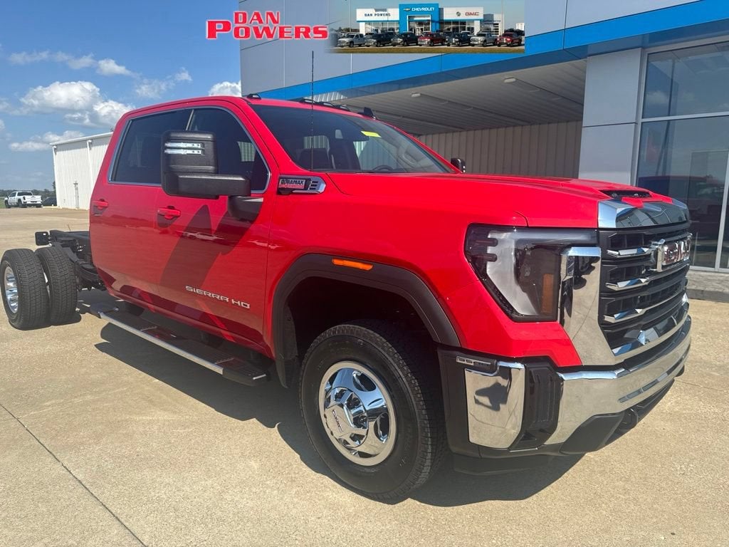 2026 GMC Sierra 3500 HD Chassis Cab SLE in Cardinal Red — front three-quarter view