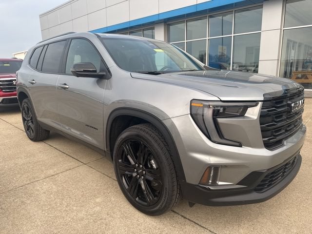 2026 GMC Acadia Elevation in Sterling Metallic — front three-quarter view