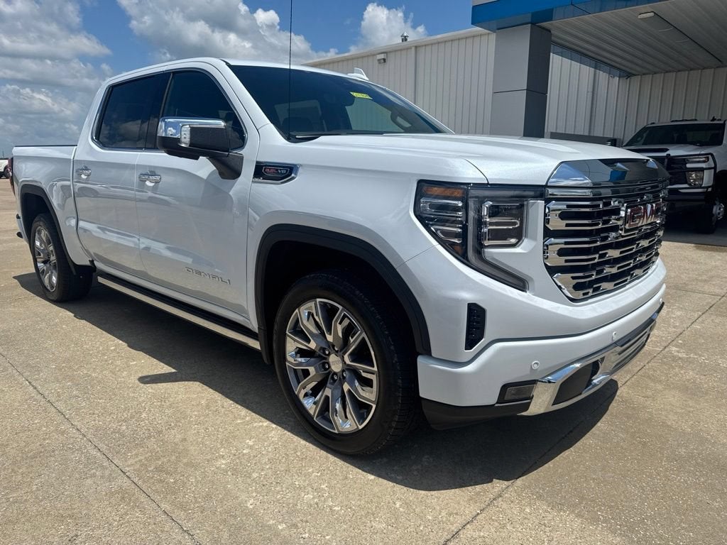 2026 GMC Sierra 1500 Denali in Glacier White Tricoat — front three-quarter view