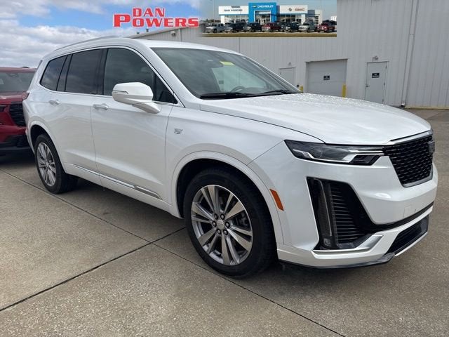 2024 Cadillac XT6 Premium Luxury in Crystal White Tricoat — front three-quarter view