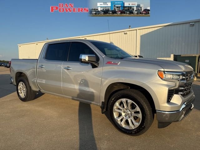 2022 Chevrolet Silverado 1500 LTZ in Silver Ice Metallic — front three-quarter view