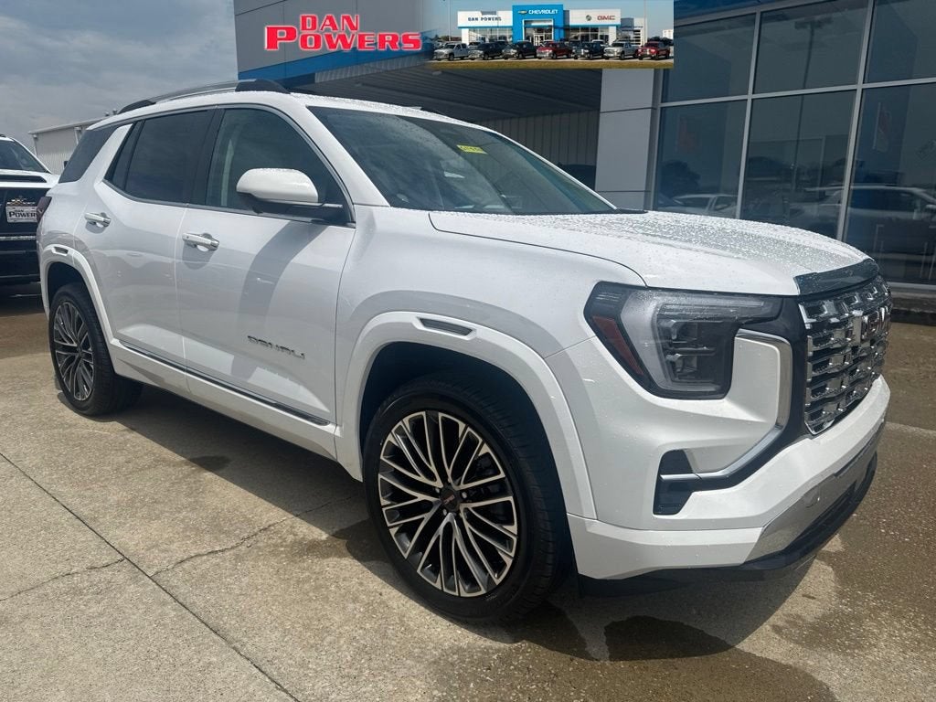 2026 GMC Terrain Denali in Summit White — front three-quarter view