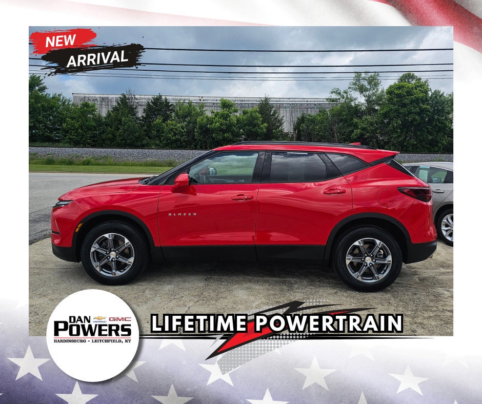 2024 Chevrolet Blazer 2LT in Red Hot — front three-quarter view