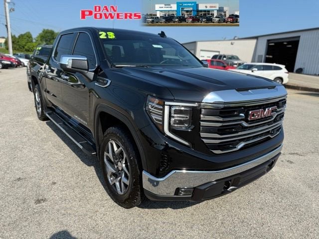 2023 GMC Sierra 1500 SLT in Onyx Black — front three-quarter view