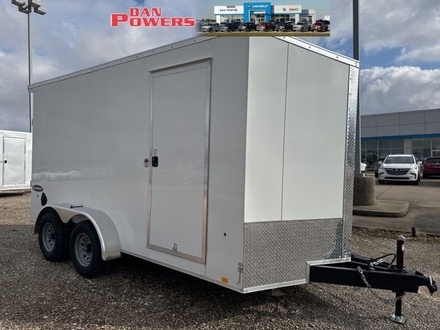 2025 LOOK CARGO TRAILER 7X14 Base in White — front three-quarter view