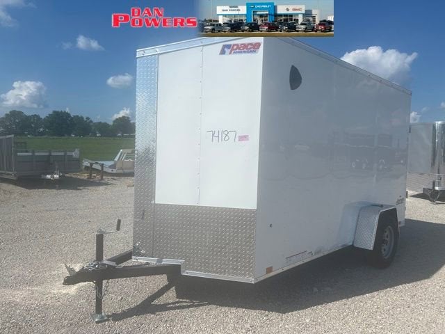 2023 PACE CARGO DELUXE 6X12 Base in White — front three-quarter view